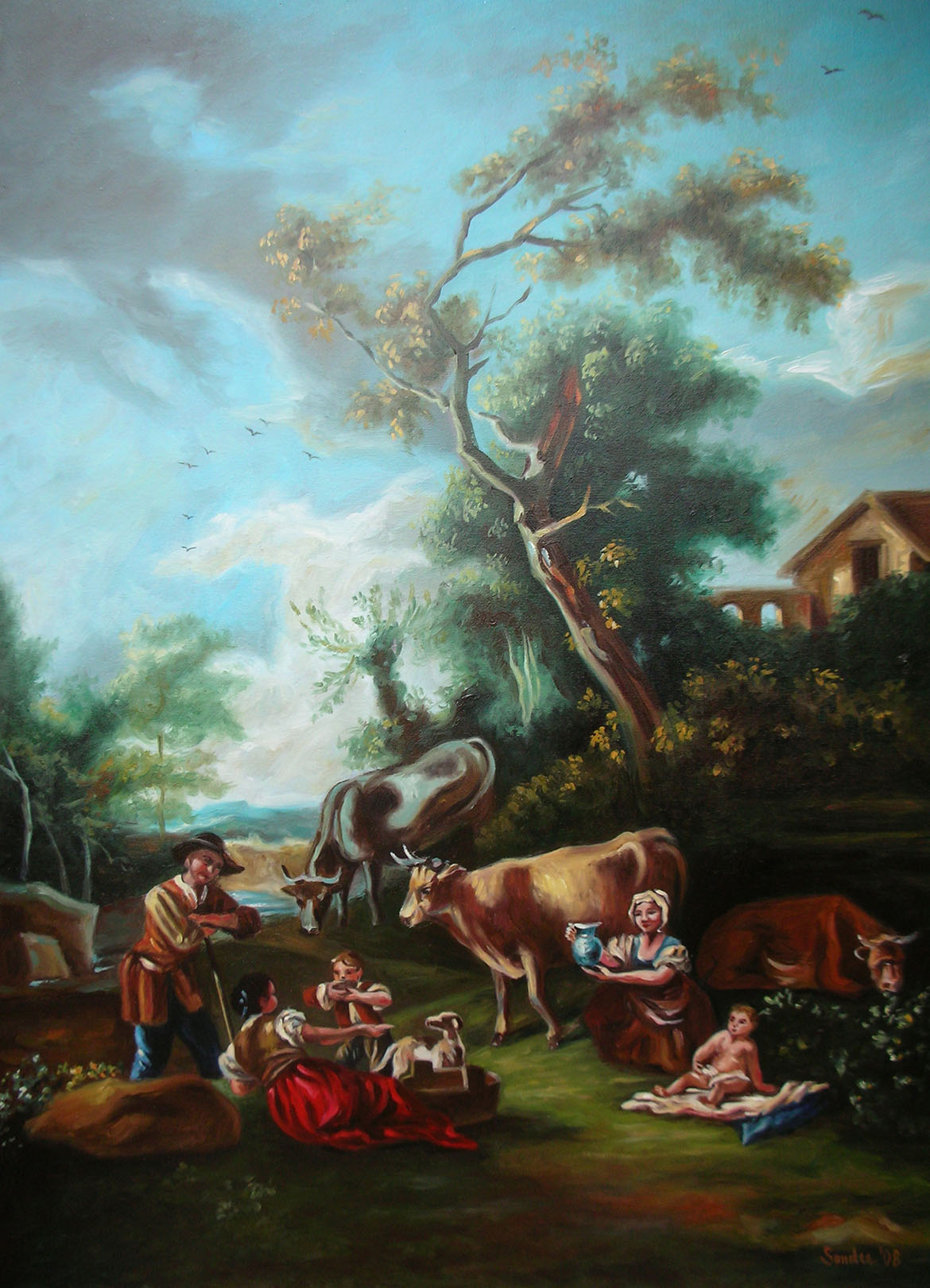 Paesaggio con mucche