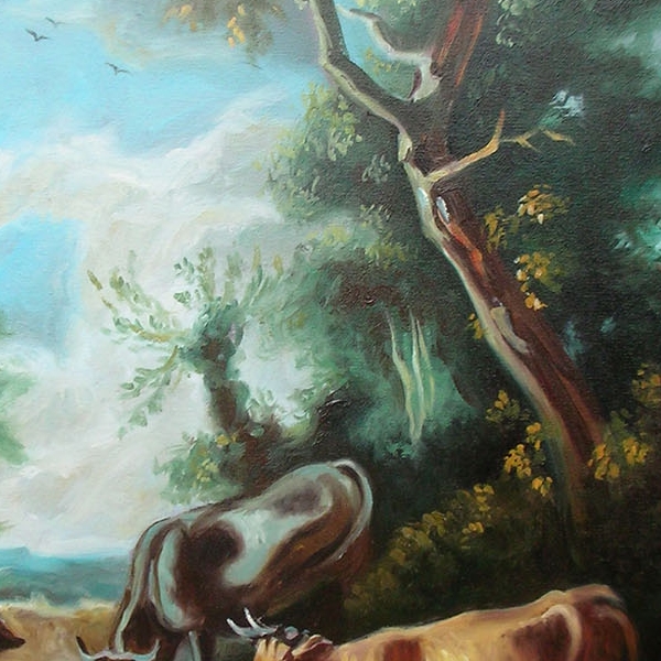 Paesaggio con mucche